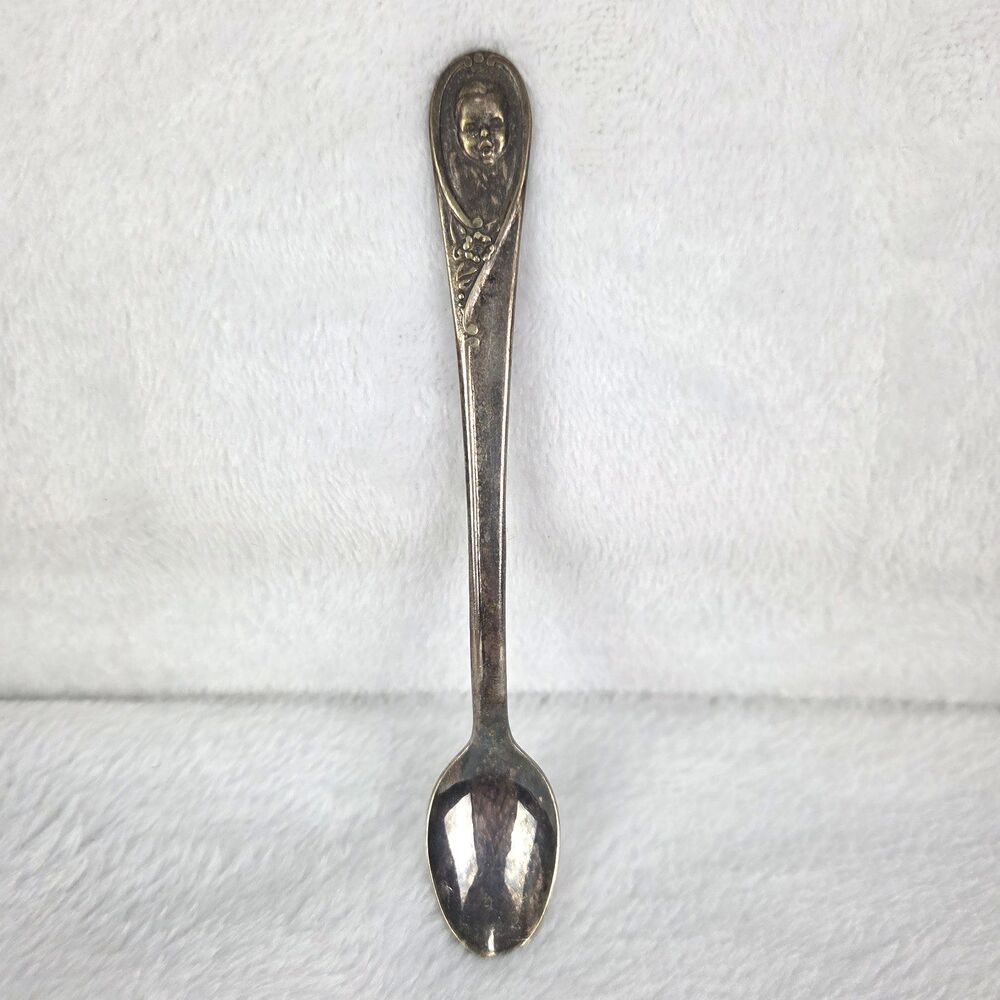 Vintage Gerber Baby Spoon Winthrop Silver Plate 5.5" Art Nouveau Design